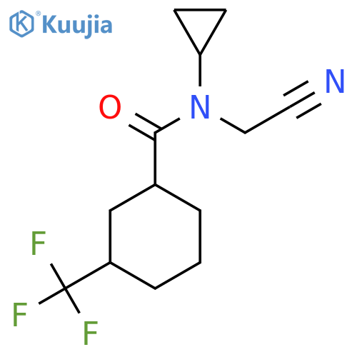 N-(cyanomethyl)-N-cyclopropyl-3-(trifluoromethyl)cyclohexane-1-carboxamide structure
