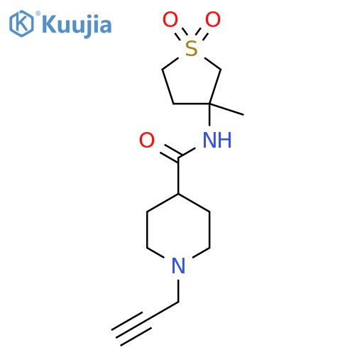 N-(3-methyl-1,1-dioxo-1lambda6-thiolan-3-yl)-1-(prop-2-yn-1-yl)piperidine-4-carboxamide structure