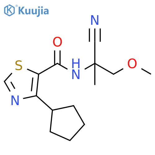 5-Thiazolecarboxamide, N-(1-cyano-2-methoxy-1-methylethyl)-4-cyclopentyl- structure