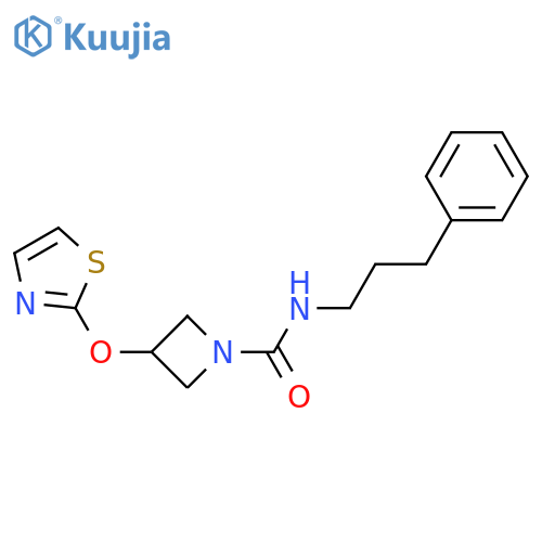 N-(3-phenylpropyl)-3-(1,3-thiazol-2-yloxy)azetidine-1-carboxamide structure