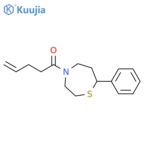 1-(7-phenyl-1,4-thiazepan-4-yl)pent-4-en-1-one structure