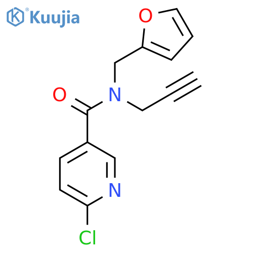 6-chloro-N-[(furan-2-yl)methyl]-N-(prop-2-yn-1-yl)pyridine-3-carboxamide structure