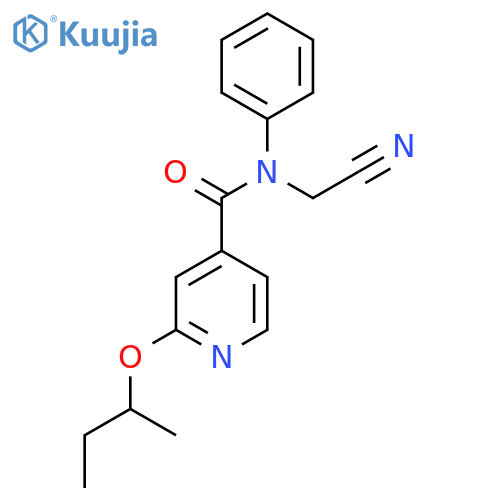 2-(butan-2-yloxy)-N-(cyanomethyl)-N-phenylpyridine-4-carboxamide structure