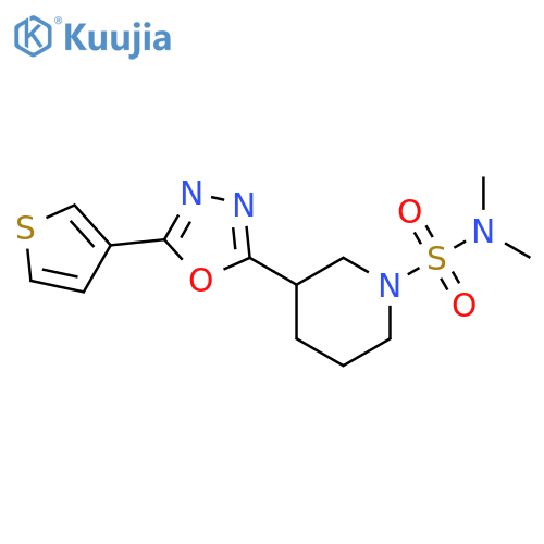 N,N-dimethyl-3-[5-(thiophen-3-yl)-1,3,4-oxadiazol-2-yl]piperidine-1-sulfonamide structure