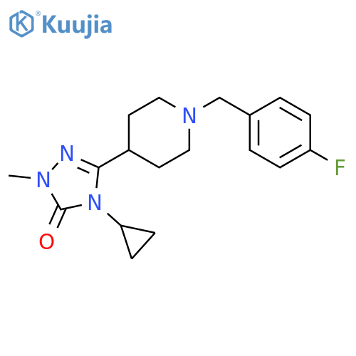 4-cyclopropyl-3-{1-[(4-fluorophenyl)methyl]piperidin-4-yl}-1-methyl-4,5-dihydro-1H-1,2,4-triazol-5-one structure