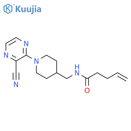 N-{[1-(3-cyanopyrazin-2-yl)piperidin-4-yl]methyl}pent-4-enamide structure