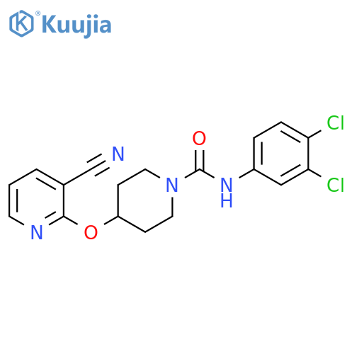4-[(3-cyanopyridin-2-yl)oxy]-N-(3,4-dichlorophenyl)piperidine-1-carboxamide structure