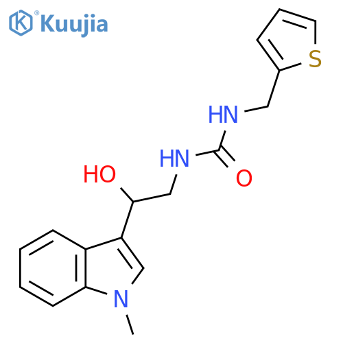 3-2-hydroxy-2-(1-methyl-1H-indol-3-yl)ethyl-1-(thiophen-2-yl)methylurea structure