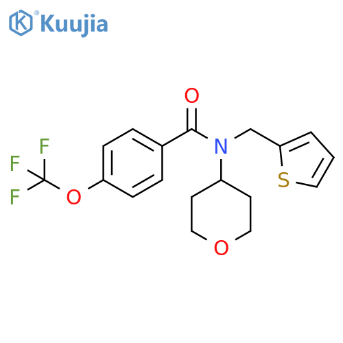 N-(oxan-4-yl)-N-[(thiophen-2-yl)methyl]-4-(trifluoromethoxy)benzamide structure