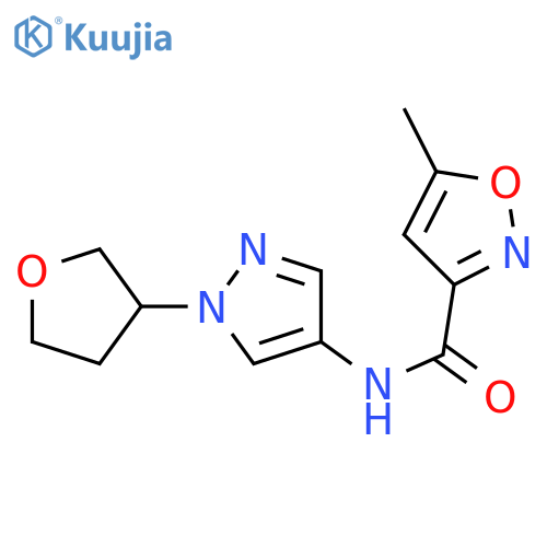 5-methyl-N-[1-(oxolan-3-yl)pyrazol-4-yl]-1,2-oxazole-3-carboxamide structure