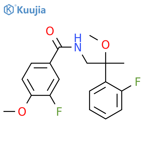 3-fluoro-N-[2-(2-fluorophenyl)-2-methoxypropyl]-4-methoxybenzamide structure