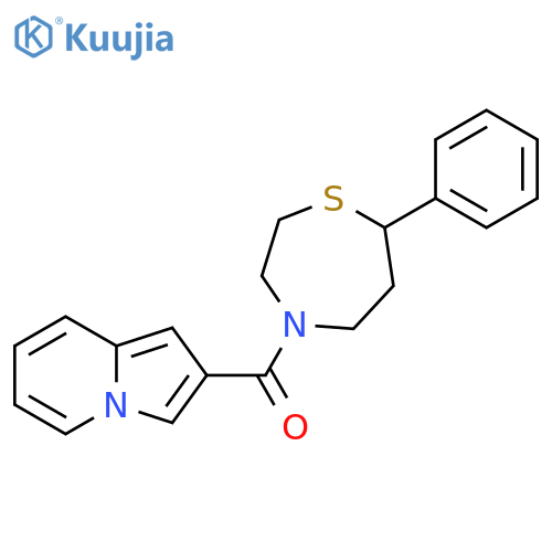 2-(7-phenyl-1,4-thiazepane-4-carbonyl)indolizine structure