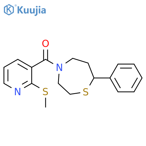 4-[2-(methylsulfanyl)pyridine-3-carbonyl]-7-phenyl-1,4-thiazepane structure