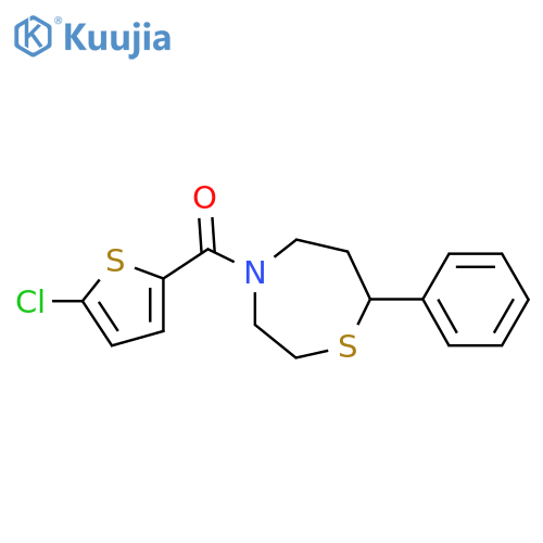 4-(5-chlorothiophene-2-carbonyl)-7-phenyl-1,4-thiazepane structure