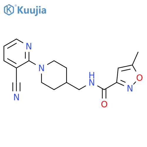 N-{[1-(3-cyanopyridin-2-yl)piperidin-4-yl]methyl}-5-methyl-1,2-oxazole-3-carboxamide structure