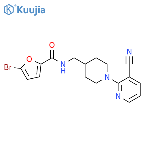 5-bromo-N-{[1-(3-cyanopyridin-2-yl)piperidin-4-yl]methyl}furan-2-carboxamide structure