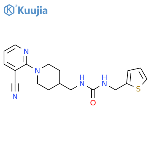 1-{[1-(3-cyanopyridin-2-yl)piperidin-4-yl]methyl}-3-[(thiophen-2-yl)methyl]urea structure