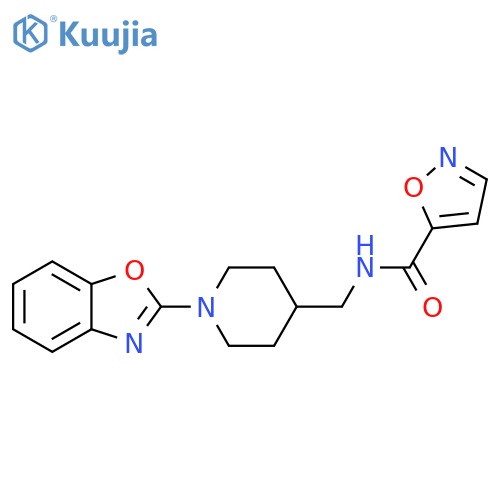 N-{[1-(1,3-benzoxazol-2-yl)piperidin-4-yl]methyl}-1,2-oxazole-5-carboxamide structure