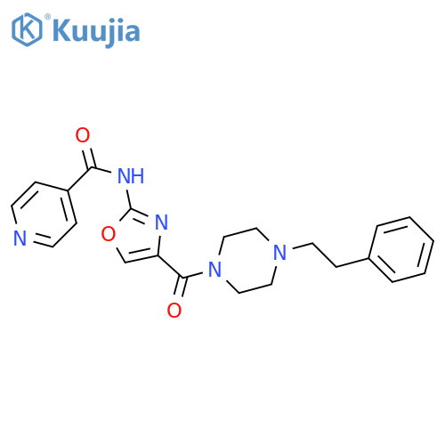 N-{4-[4-(2-phenylethyl)piperazine-1-carbonyl]-1,3-oxazol-2-yl}pyridine-4-carboxamide structure