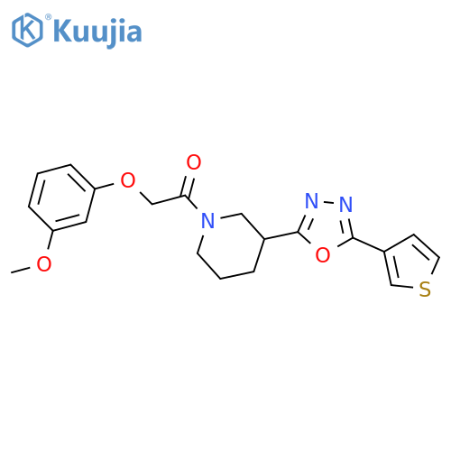2-(3-methoxyphenoxy)-1-{3-[5-(thiophen-3-yl)-1,3,4-oxadiazol-2-yl]piperidin-1-yl}ethan-1-one structure