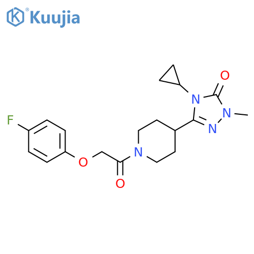 4-cyclopropyl-3-{1-[2-(4-fluorophenoxy)acetyl]piperidin-4-yl}-1-methyl-4,5-dihydro-1H-1,2,4-triazol-5-one structure