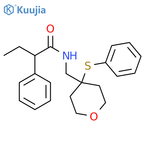 2-phenyl-N-{[4-(phenylsulfanyl)oxan-4-yl]methyl}butanamide structure