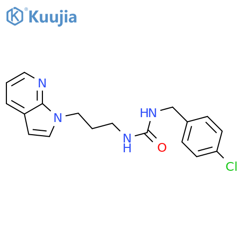 1-[(4-chlorophenyl)methyl]-3-(3-{1H-pyrrolo[2,3-b]pyridin-1-yl}propyl)urea structure