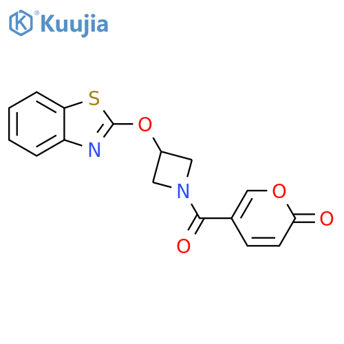5-[3-(1,3-benzothiazol-2-yloxy)azetidine-1-carbonyl]-2H-pyran-2-one structure