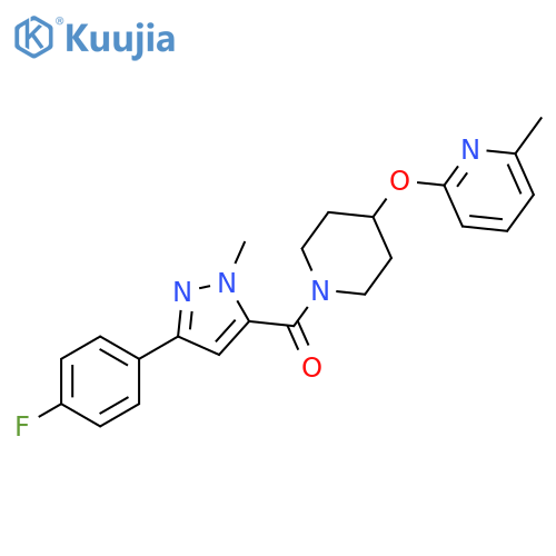 2-({1-[3-(4-fluorophenyl)-1-methyl-1H-pyrazole-5-carbonyl]piperidin-4-yl}oxy)-6-methylpyridine structure