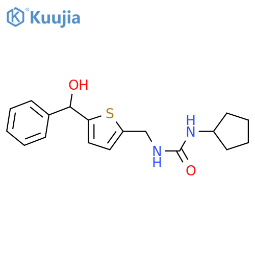 1-cyclopentyl-3-({5-[hydroxy(phenyl)methyl]thiophen-2-yl}methyl)urea structure