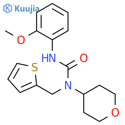 3-(2-methoxyphenyl)-1-(oxan-4-yl)-1-[(thiophen-2-yl)methyl]urea structure