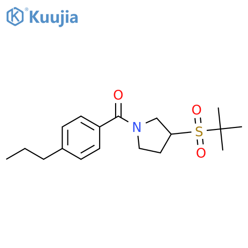 3-(2-methylpropane-2-sulfonyl)-1-(4-propylbenzoyl)pyrrolidine structure