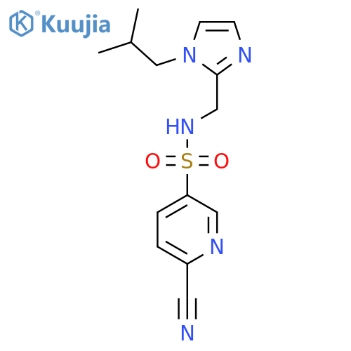 6-cyano-N-{[1-(2-methylpropyl)-1H-imidazol-2-yl]methyl}pyridine-3-sulfonamide structure