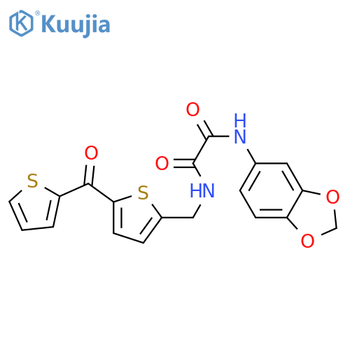 N'-(2H-1,3-benzodioxol-5-yl)-N-{[5-(thiophene-2-carbonyl)thiophen-2-yl]methyl}ethanediamide structure
