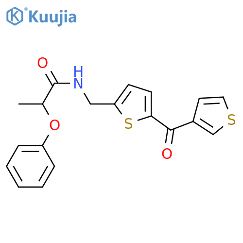 2-phenoxy-N-{[5-(thiophene-3-carbonyl)thiophen-2-yl]methyl}propanamide structure