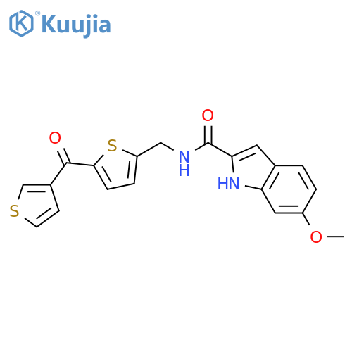 6-methoxy-N-{[5-(thiophene-3-carbonyl)thiophen-2-yl]methyl}-1H-indole-2-carboxamide structure