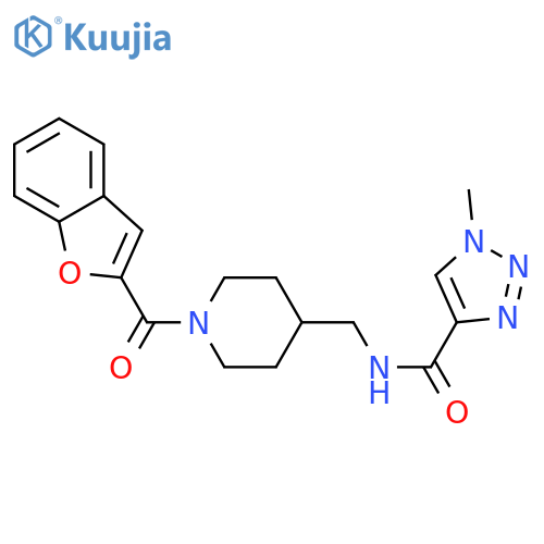 N-{1-(1-benzofuran-2-carbonyl)piperidin-4-ylmethyl}-1-methyl-1H-1,2,3-triazole-4-carboxamide structure