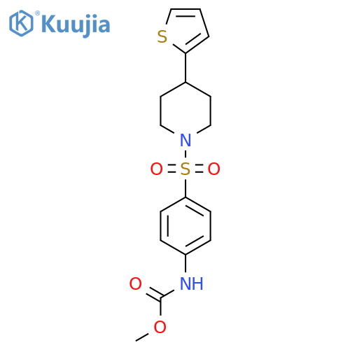 methyl N-(4-{4-(thiophen-2-yl)piperidin-1-ylsulfonyl}phenyl)carbamate structure