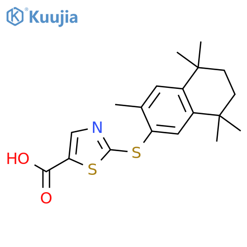 2-[(3,5,5,8,8-pentamethyl-5,6,7,8-tetrahydronaphthalen-2-yl)sulfanyl]-1,3-thiazole-5-carboxylic acid structure