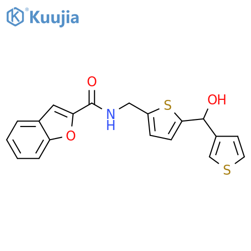 N-({5-[hydroxy(thiophen-3-yl)methyl]thiophen-2-yl}methyl)-1-benzofuran-2-carboxamide structure