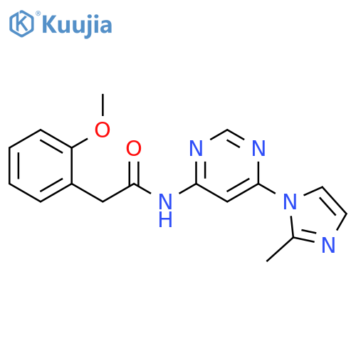 2-(2-methoxyphenyl)-N-[6-(2-methyl-1H-imidazol-1-yl)pyrimidin-4-yl]acetamide structure
