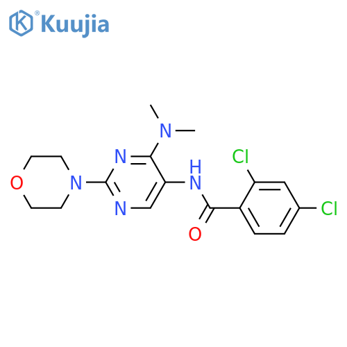 2,4-dichloro-N-[4-(dimethylamino)-2-(morpholin-4-yl)pyrimidin-5-yl]benzamide structure