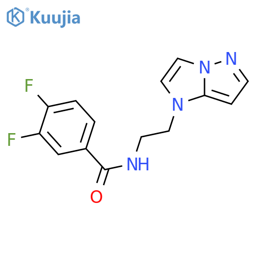 3,4-difluoro-N-(2-{1H-pyrazolo[1,5-a]imidazol-1-yl}ethyl)benzamide structure