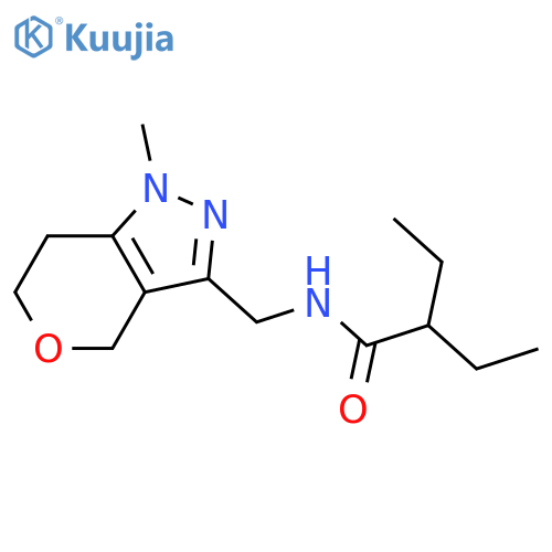 2-ethyl-N-({1-methyl-1H,4H,6H,7H-pyrano[4,3-c]pyrazol-3-yl}methyl)butanamide structure