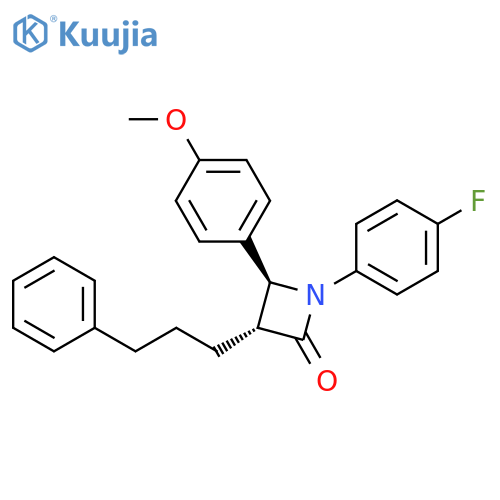 2-Azetidinone,1-(4-fluorophenyl)-4-(4-methoxyphenyl)-3-(3-phenylpropyl)-, trans- structure
