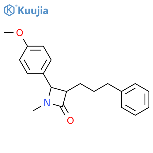 2-Azetidinone, 4-(4-methoxyphenyl)-1-methyl-3-(3-phenylpropyl)-, trans- structure