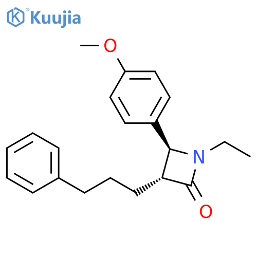 2-Azetidinone, 1-ethyl-4-(4-methoxyphenyl)-3-(3-phenylpropyl)-, trans- structure