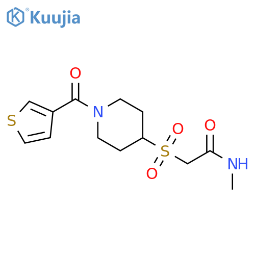 N-methyl-2-{[1-(thiophene-3-carbonyl)piperidin-4-yl]sulfonyl}acetamide structure
