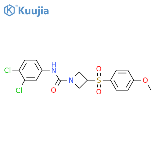 N-(3,4-dichlorophenyl)-3-(4-methoxybenzenesulfonyl)azetidine-1-carboxamide structure