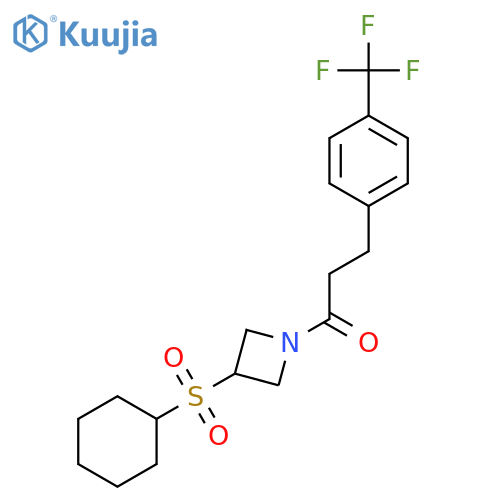 1-(3-(Cyclohexylsulfonyl)azetidin-1-yl)-3-(4-(trifluoromethyl)phenyl)propan-1-one structure